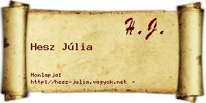 Hesz Júlia névjegykártya