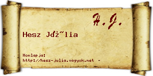 Hesz Júlia névjegykártya