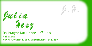 julia hesz business card